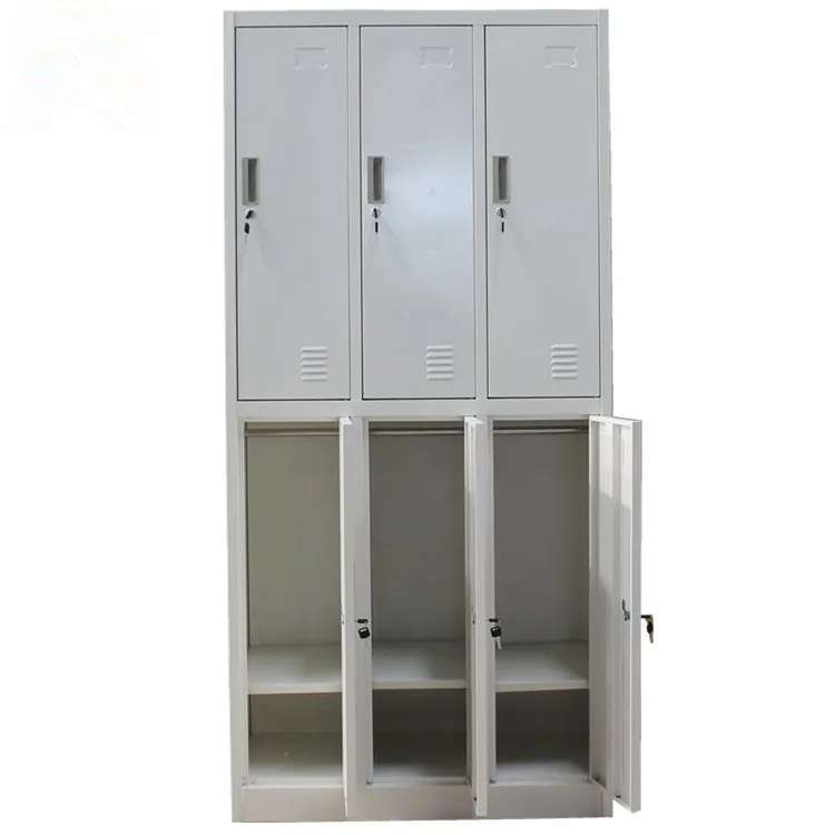 Factory directly bedroom wardrobe 6 door multi-purpose steel locker cabinet
