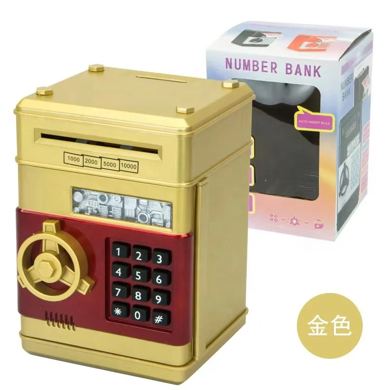 Wholesale Auto-Rolling Safe Money Box Electric ATM Password Piggy Bank Toys Money Boxes For Children
