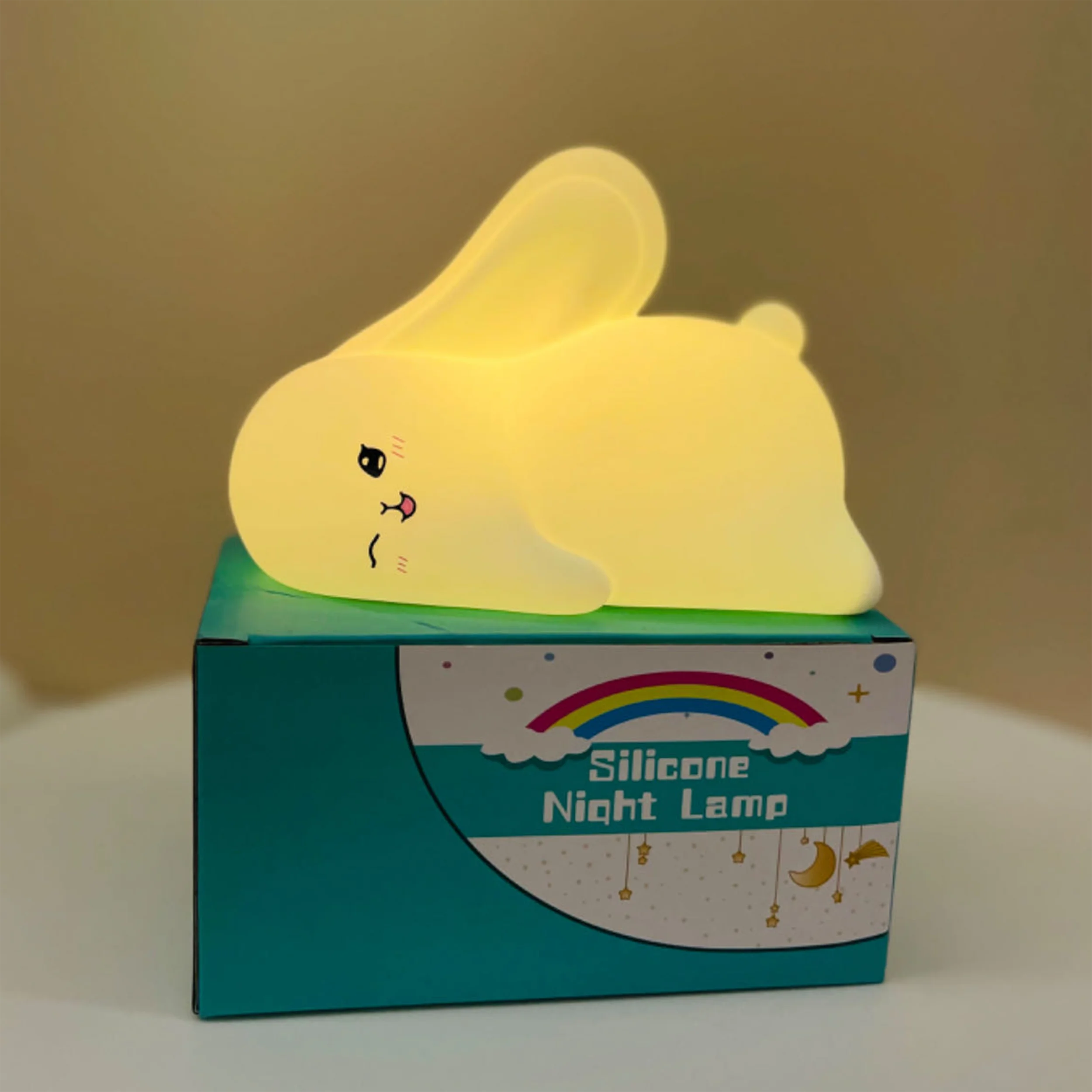 Уникальный Kawaii перезаряжаемый Ночной светильник освещение для дома светодиодная настольная лампа милый кролик детский ночник