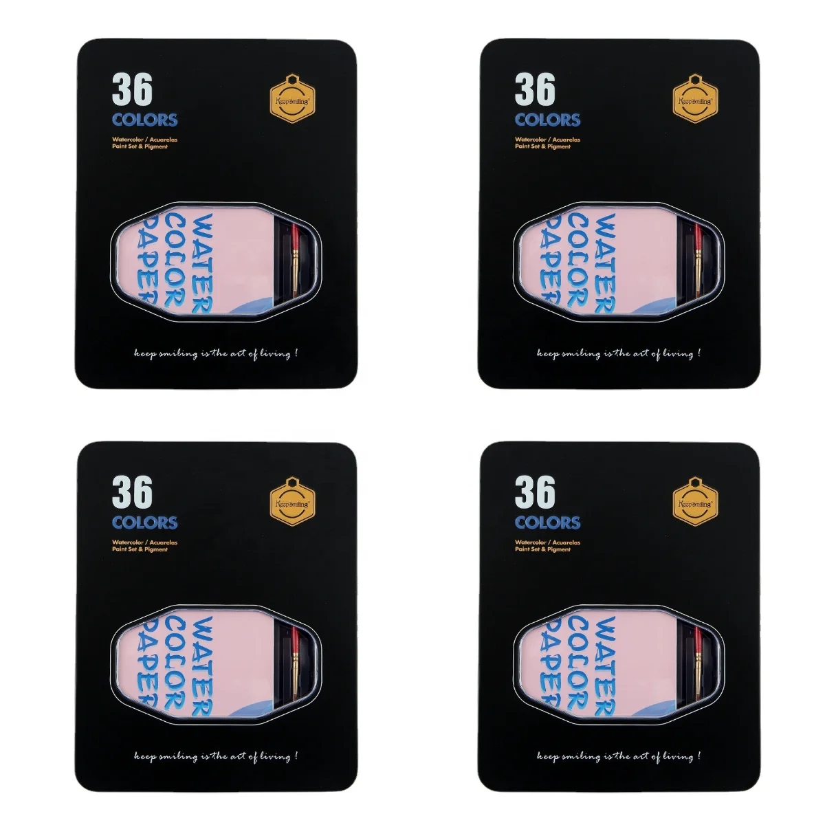 Keep Smiling Professional 36color Non-Toxic Solid Watercolor Paint Set For Drawing