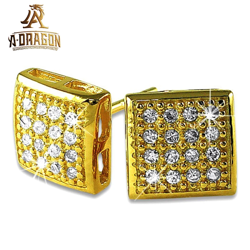 VVS Stud Moissanite Earrings Factory Wholesale Pass Diamond Test Bling Ice Out Square Buagette Brilliant Cut 925 Silver Jewelry