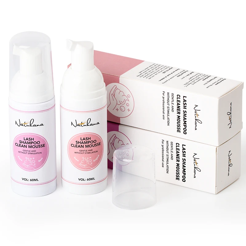 NATUHANA Private Label 60ml Lash Shampoo Lash Cleanser Foam Eyelash Mousse