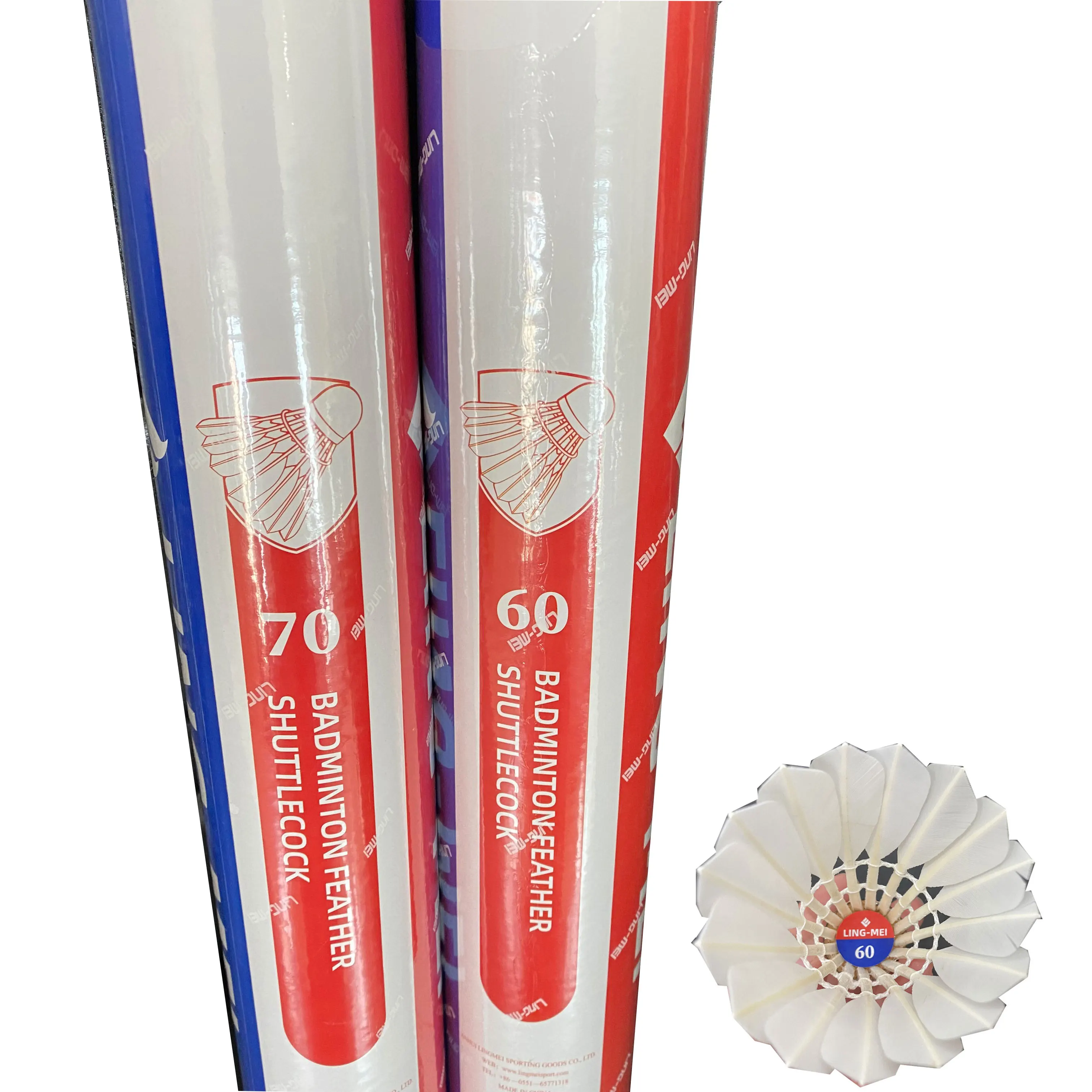 lingmei 60 goose feather sandwich shuttlecock for tournament