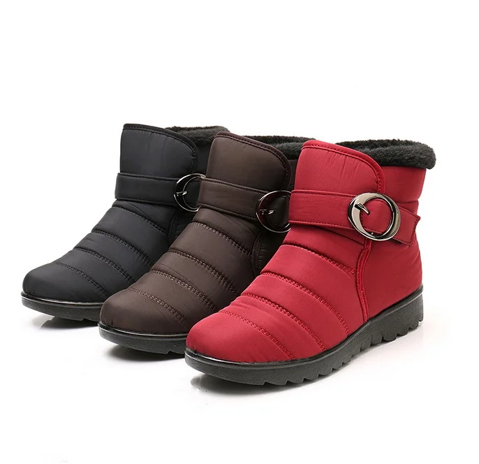 Winter waterproof cloth warm cotton boots with thick velvet and soft sole anti slip short boots
