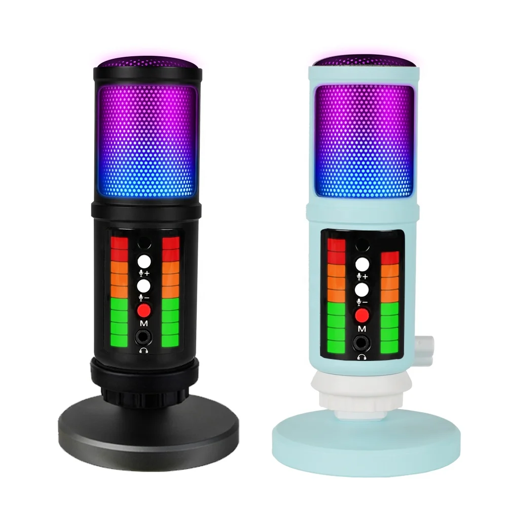 Voxfull New Arrived RGB Gaming microphones Recording studio microphone USB Condenser Microphone