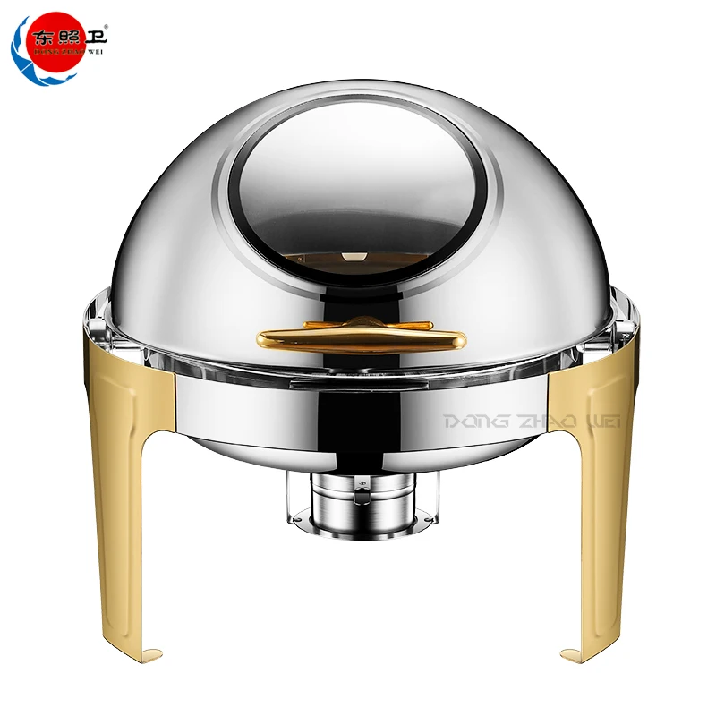 Hotel Buffet Commercial Equipment Food Warmer Stainless Steel Top Round Clamshell Chafing Dish Warmer For Party Chafing Dishes