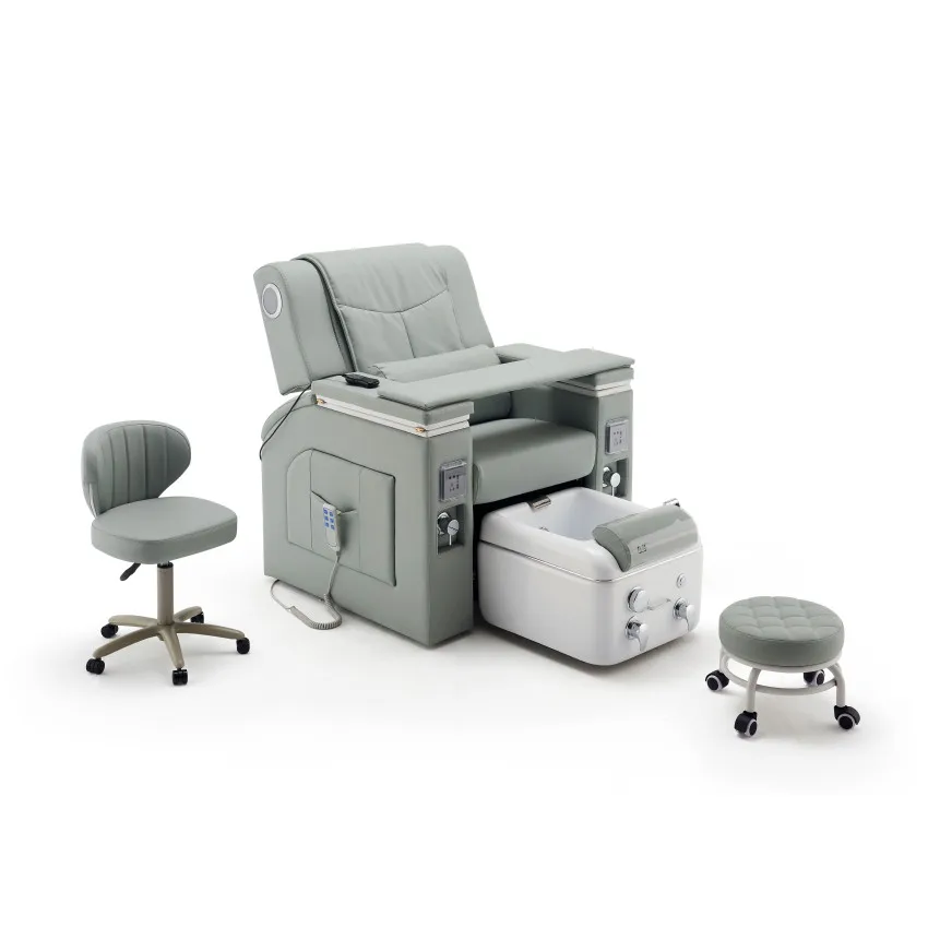 Luxury Nail Salon Furniture Audio Foot Massage Chair Reclining Massage Manicure Customized Color Pedicure Station Chair