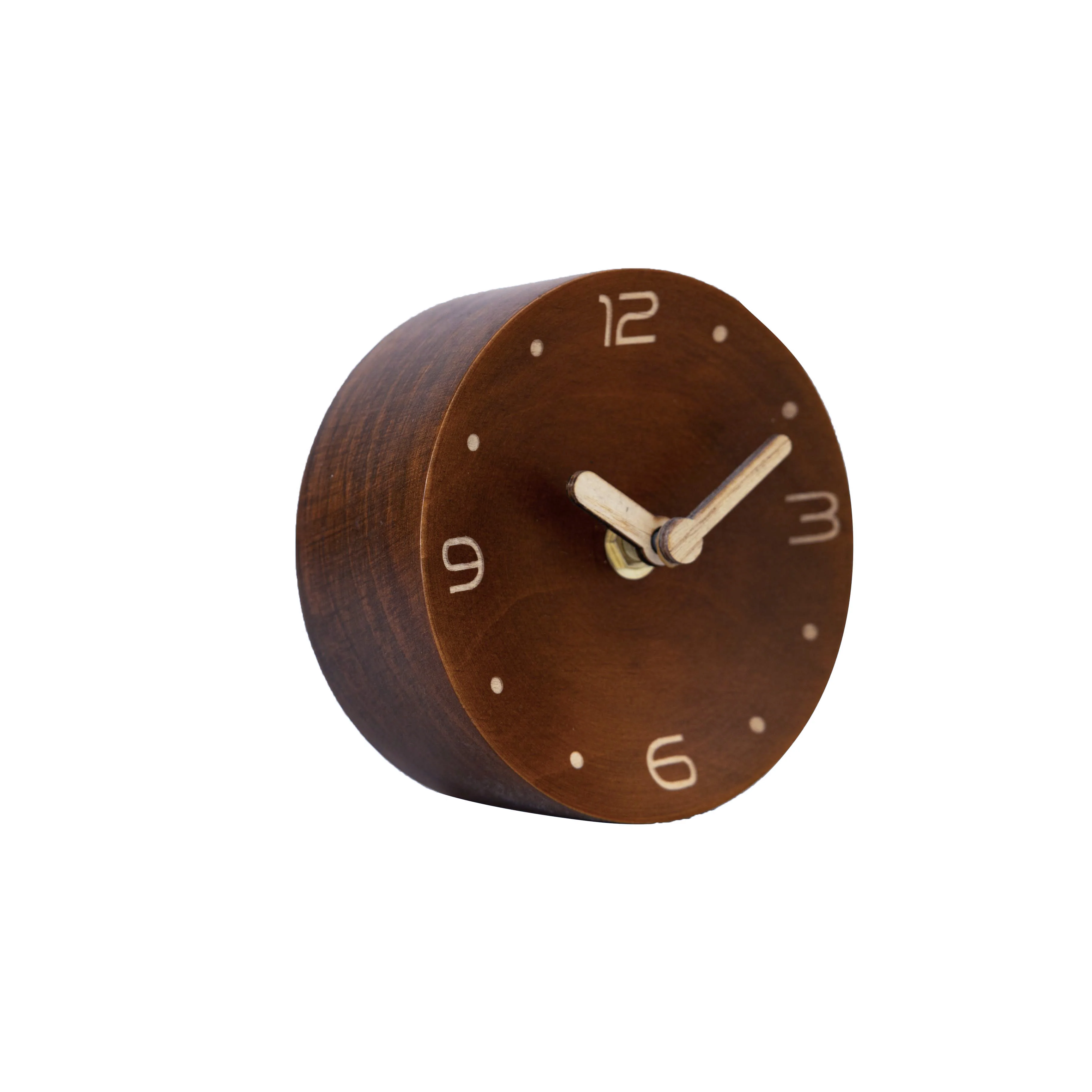 Creative new design wood material eco friendly home decor table desk clock