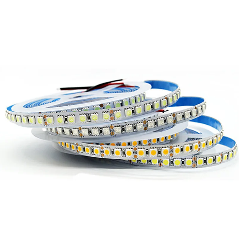 Высокая яркость DC12V SMD5050 120LED/M гибкая светодиодная лента 5 м IP20 IP65 IP67 Гибкая света