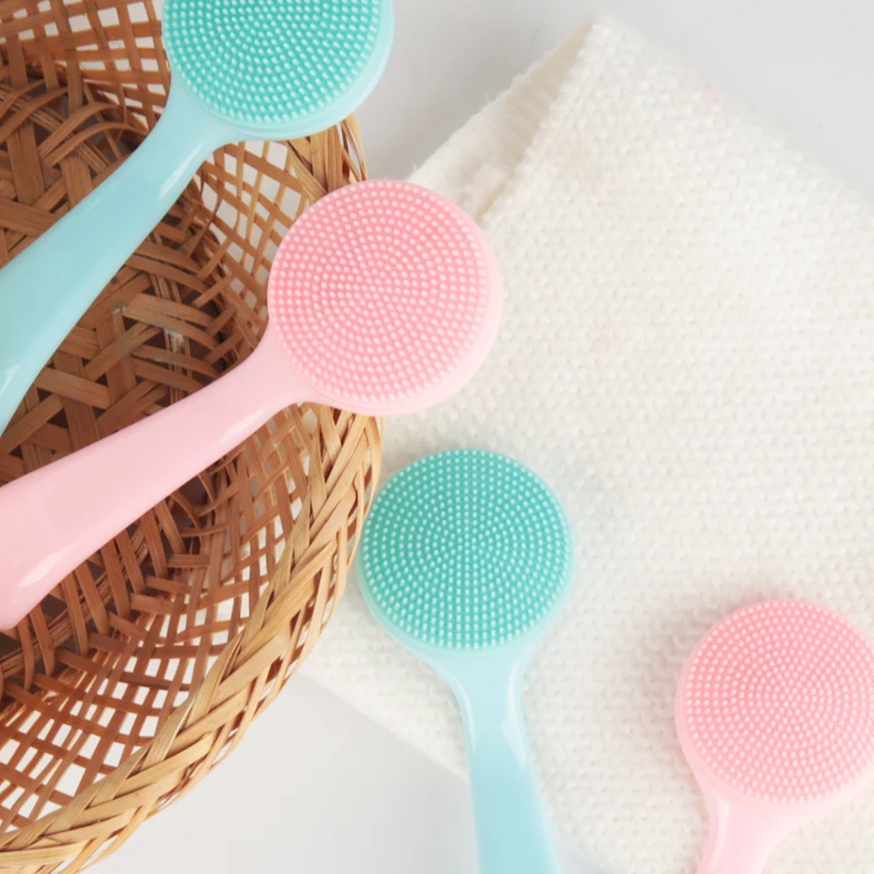 Handheld Massage Silicone Manual Facial Cleansing Brush Face Brushes for Cleansing and Exfoliating with plastic handle