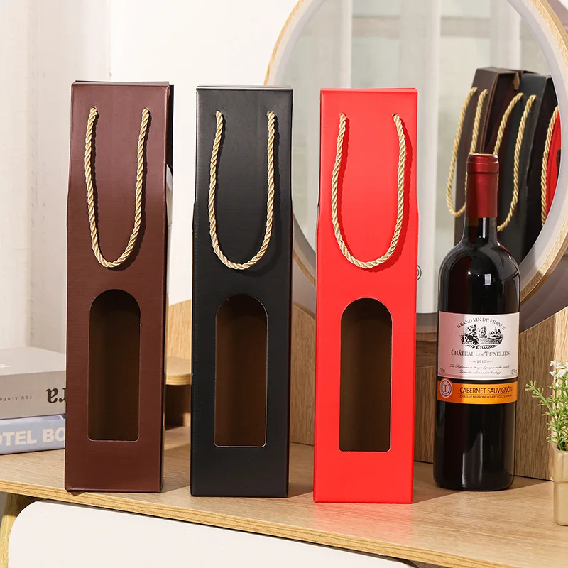 custom luxury vodka tequila cardboard folding red wine box packaging corrugated double/single wine gift box with window