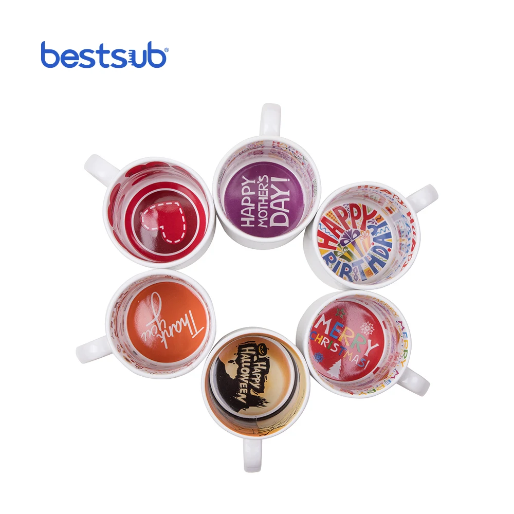 BestSub Sublimation 10oz Classic White Photo Ceramic Coffee Mug JS Coating