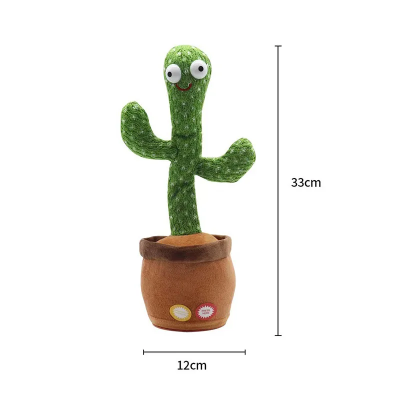 Hot Selling Electronic Baby Smart Talk Toy Dancing Singing And Shaking Cactus Plush Toy