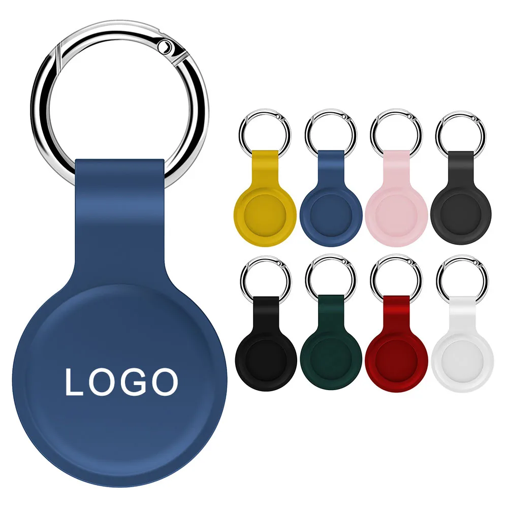
Logo Customized Silicone Air Tag Case Cover Keychain Key Ring Clip Holder For Apple Airtags Case For Airtag 