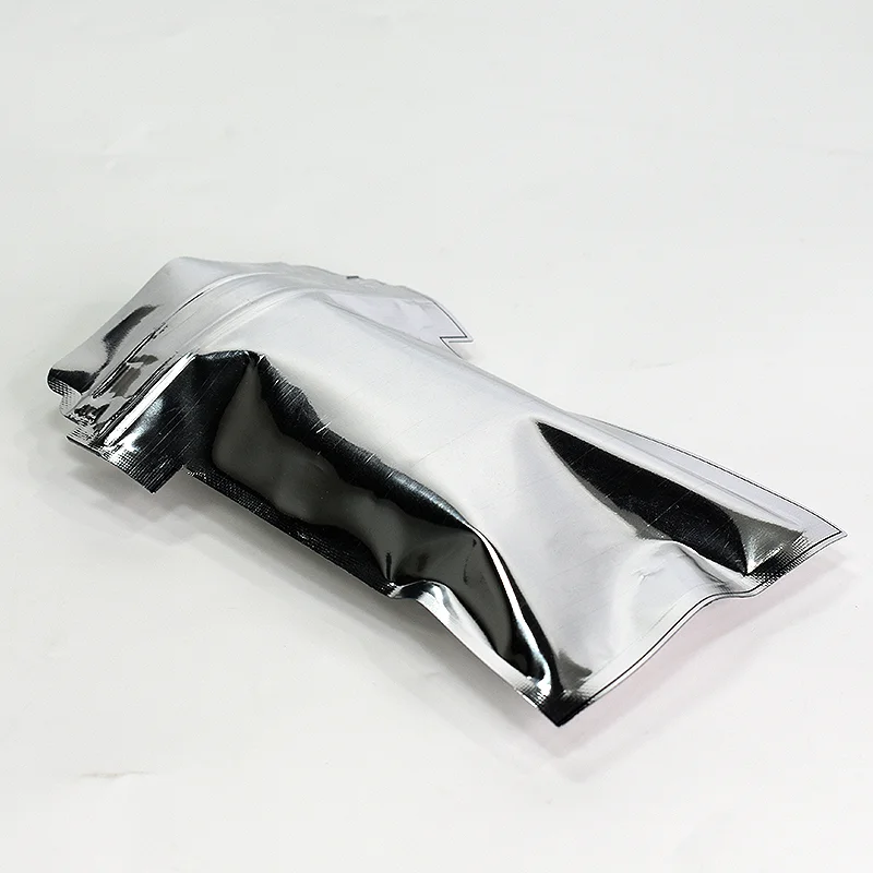 Die Cut Customize Printed Edible Recycled Sachet Polymailer Bag Transparent Small Zipper Blend Silver Plain Food