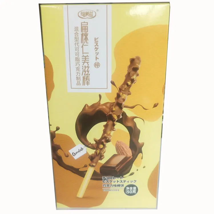 DARK CHOCOLATE COATED BISCUIT STICK WITH ALMOND 50G