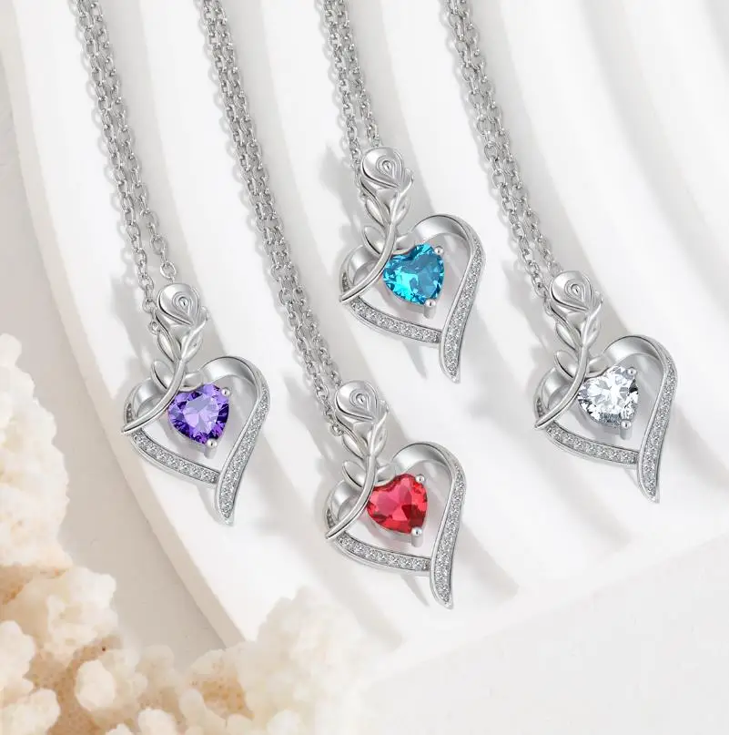 День Святого Валентина подарок роза Сердце ожерелье Любовник подарок день мамы подарок