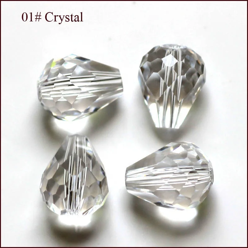 8*6mm 10*8mm 12x10mm drop faceted glass beads