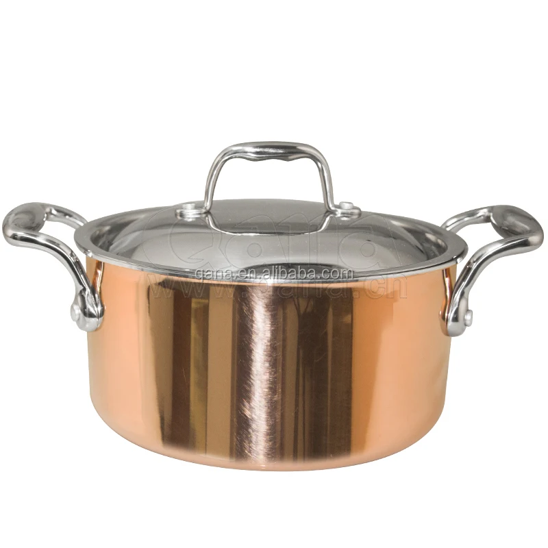 QANA Factory Wholesale OEM copper pot Cookware Sets pans pot Kitchen Tools soup & stock cooking pot frypan nonstick