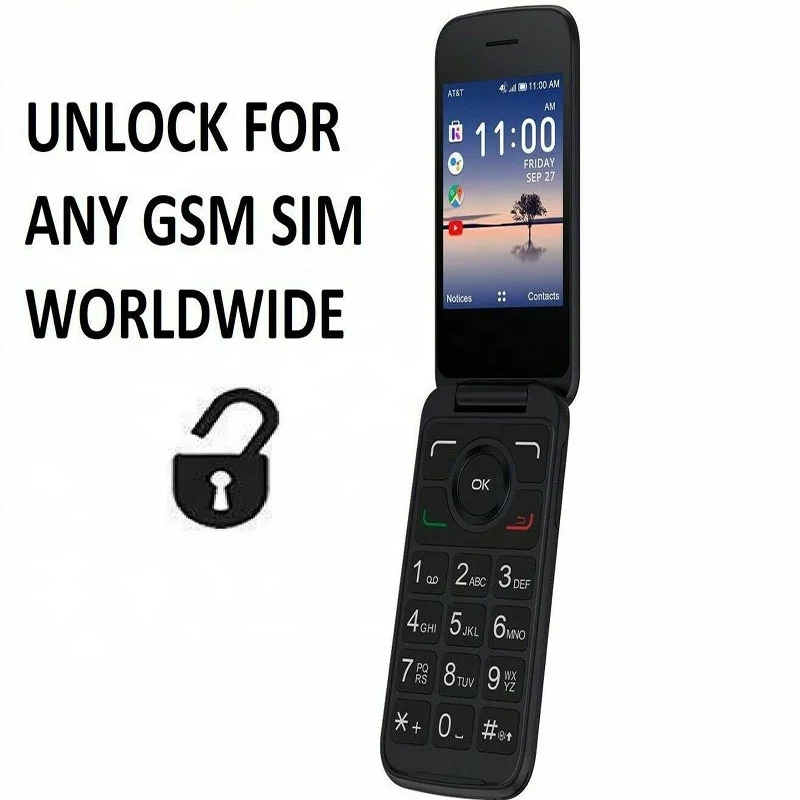 Dual LCD Unlocked Original Refurbished used flip phone for Alcatel Go flip 3 4052Z