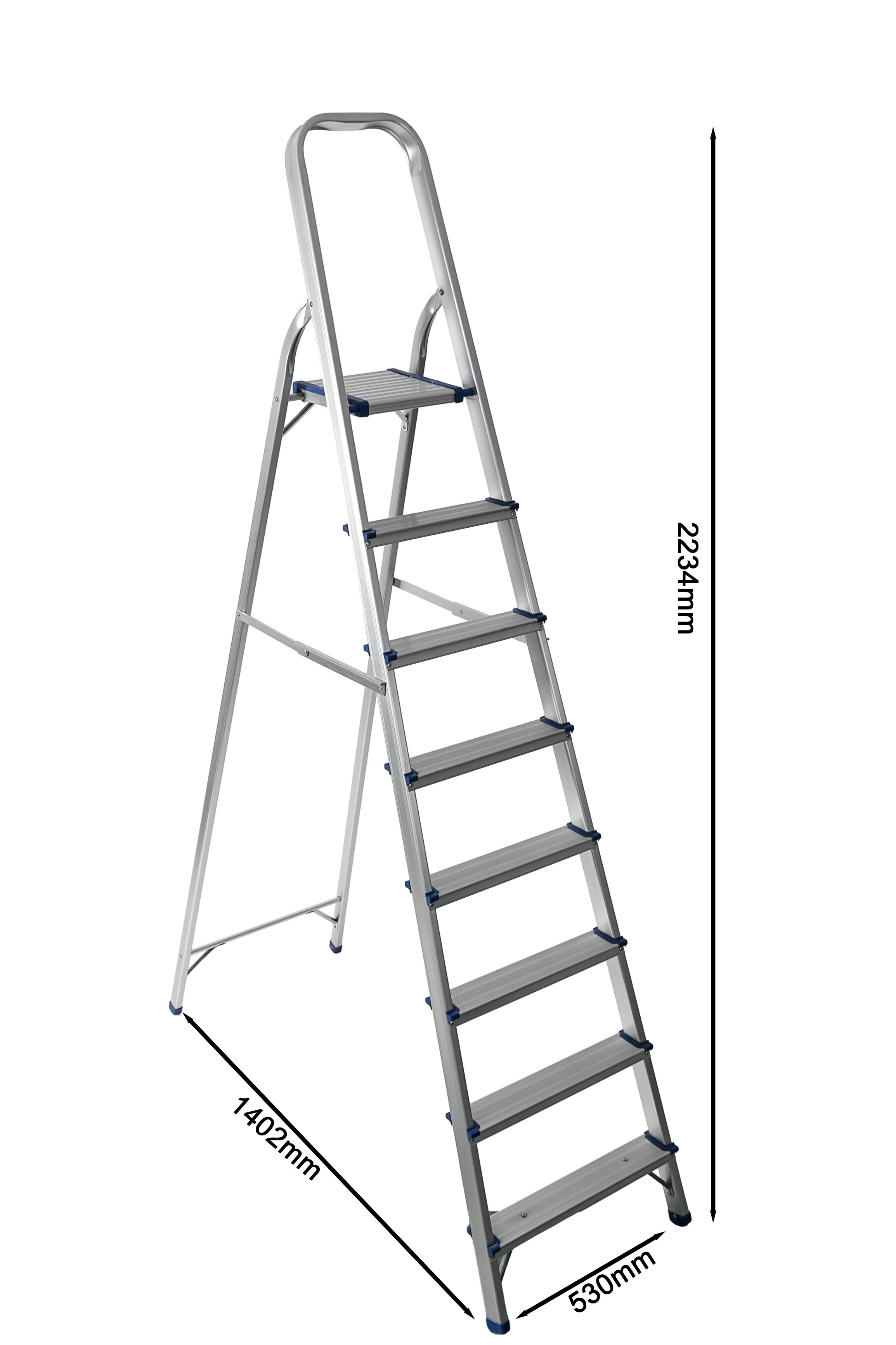 Lightweight Aluminium household foldable ladder with handrail