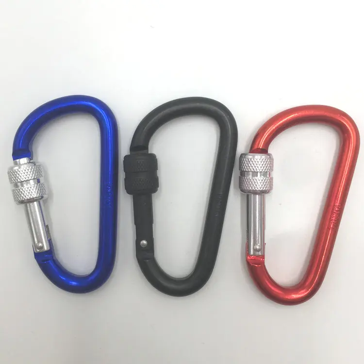Combination screw lock swivel  8 cm aluminum key carabiner