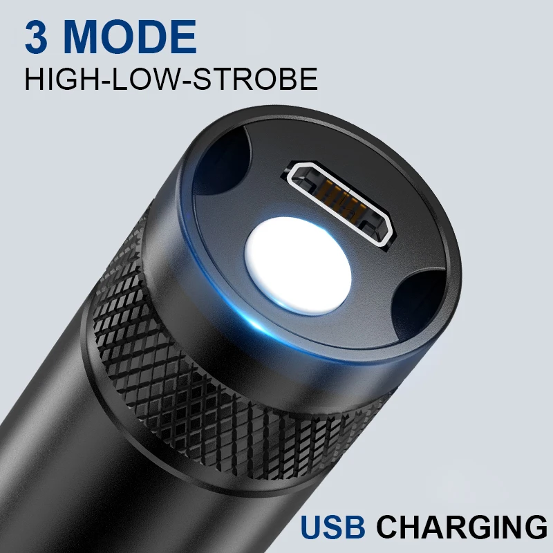 Горячая Распродажа Amazon миниатюрный фонарик с зарядкой от USB перезаряжаемые Водонепроницаемые светодиодные фонарики IPX4 масштабируемые Handybrite 5000