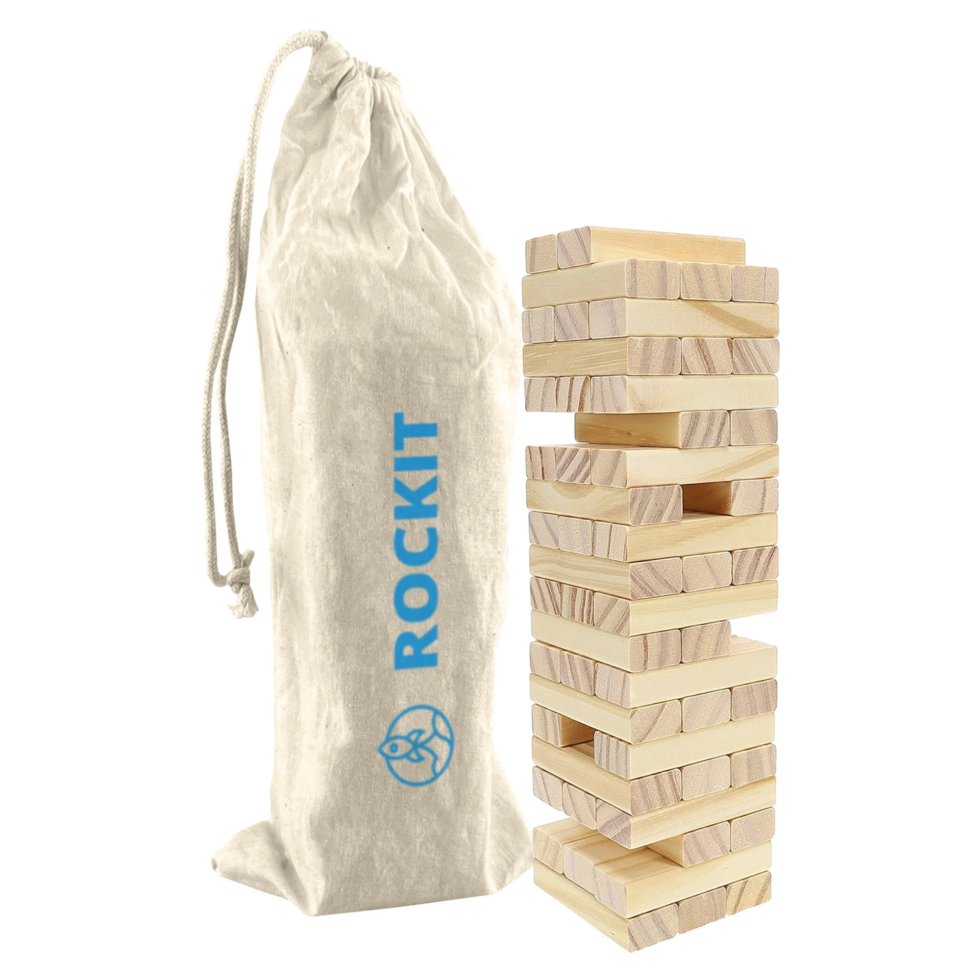 Portable Small Janga Set 54 Wooden Blocks Packed in A Wooden Box Custom Logo Promotional Gifts PT005 Small Janga Set in Stock