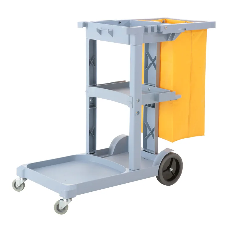 Multipurpose Laundry Trolley Janitorial Cart Large Capacity Hotel Cleaning Trolley