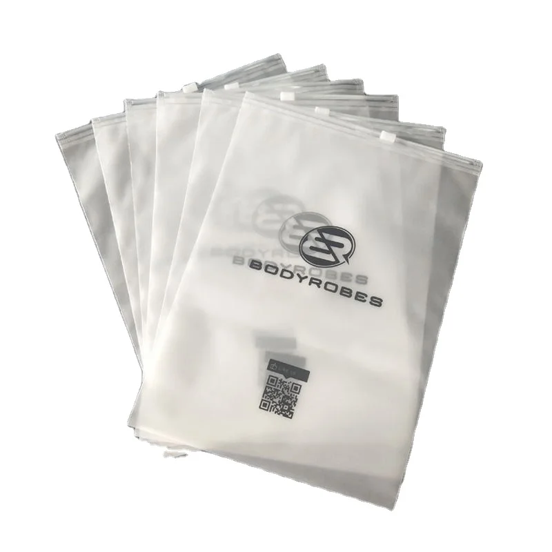 Custom Zipper Packaging Bag With Logo  Pvc Zipper Plastic Bag For Clothing