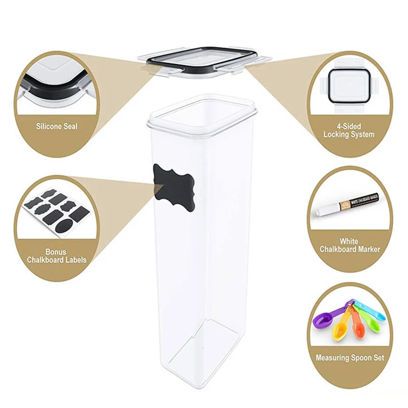 Wholesale 24 Pcs Set Plastic Pet Cat Dog Food Storage Container Dog Food Storage Bin Storage Tank  Moistureproof Sealed Food Jar