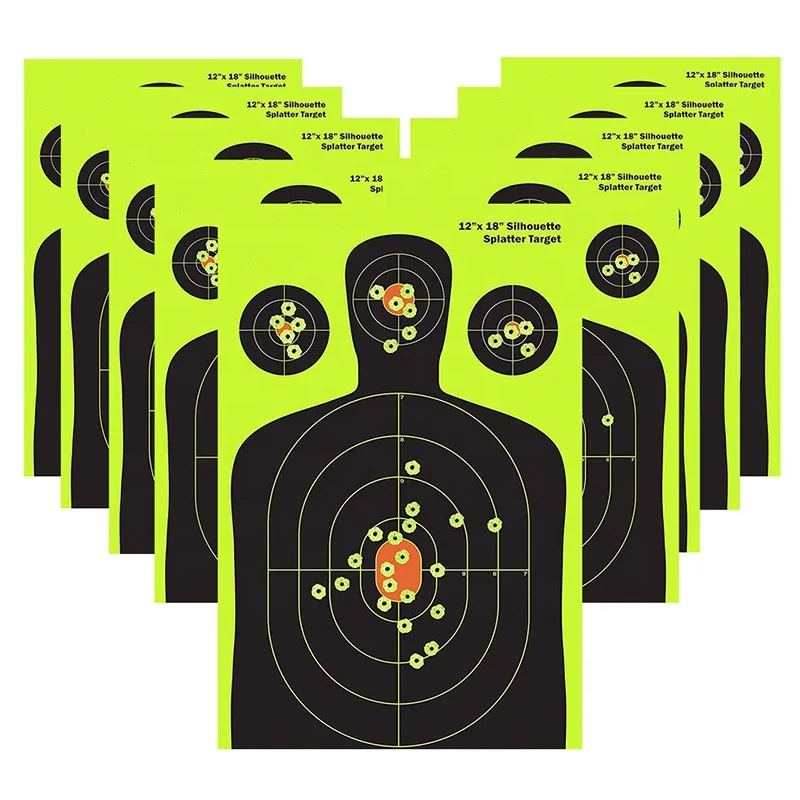 Highly Visible Shooting Sports Targets High Contrast Color Silhouette Splatter Target 12 x 18 Splatter Target