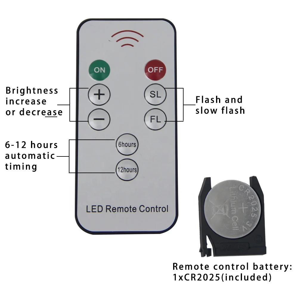 Set of 10 Remote Control Plastic witchcraft Christmas Tree Decorative White LED Taper Light Candles 10 Pieces with Clip