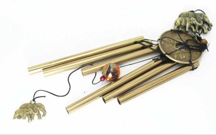 Custom Traditional Copper Wind Chimes for Outside Elephants Peacocks Fish Sailboats Sharp Garden Decorations for Christmas