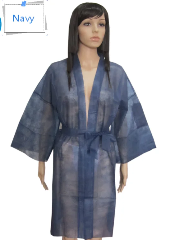 Beauty Salon Gown Non Woven Sauna Bathrobe Disposable Spa Bath Wrap robe Fashion Kimono Robes