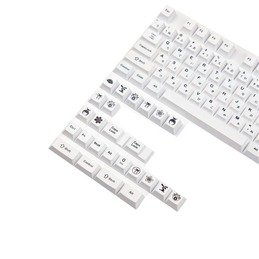 Черно-белые японские колпачки клавиш Cherry Profile PBT для компьютерной механической
