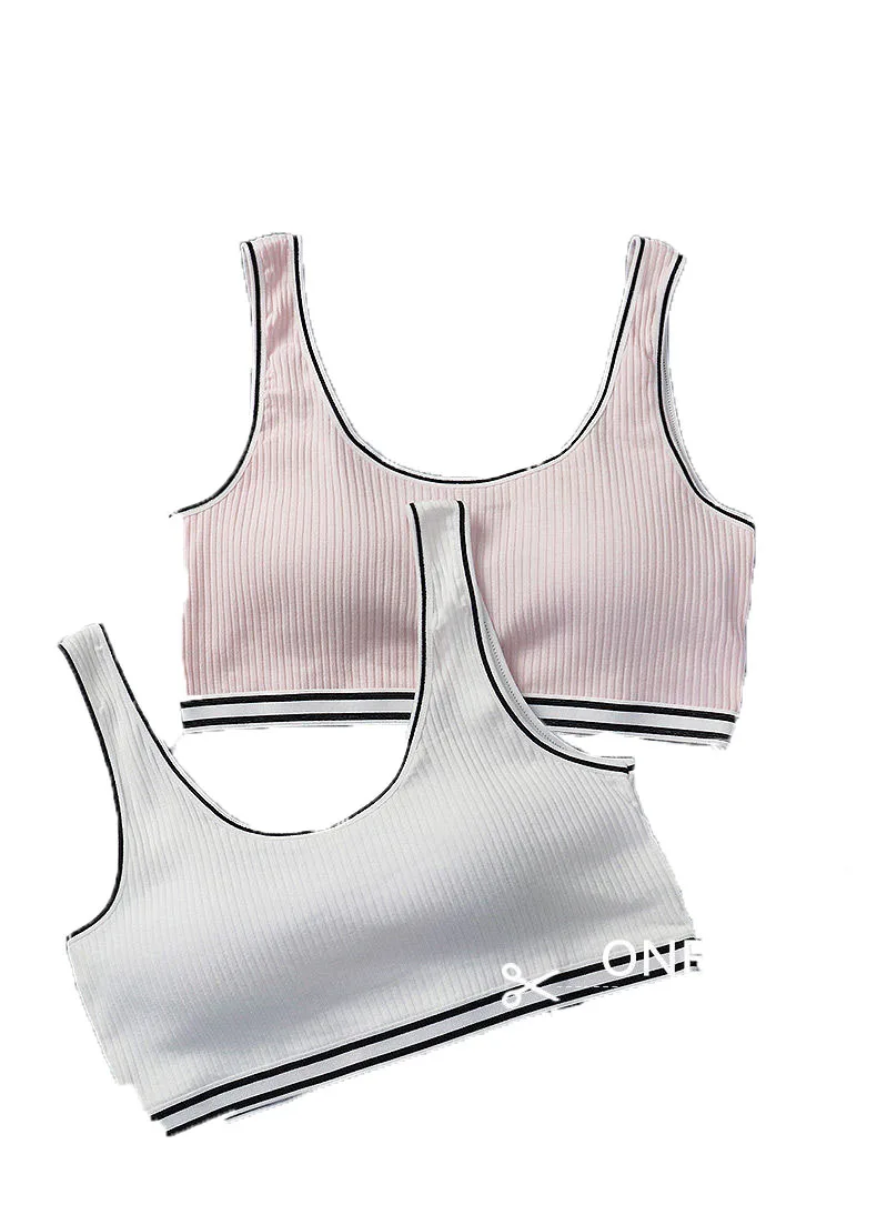 OEM Custom Design Factory New Plain Blank Seamless Teen Girls Underwear sets Bow Tie White Kids Bra and Briefs