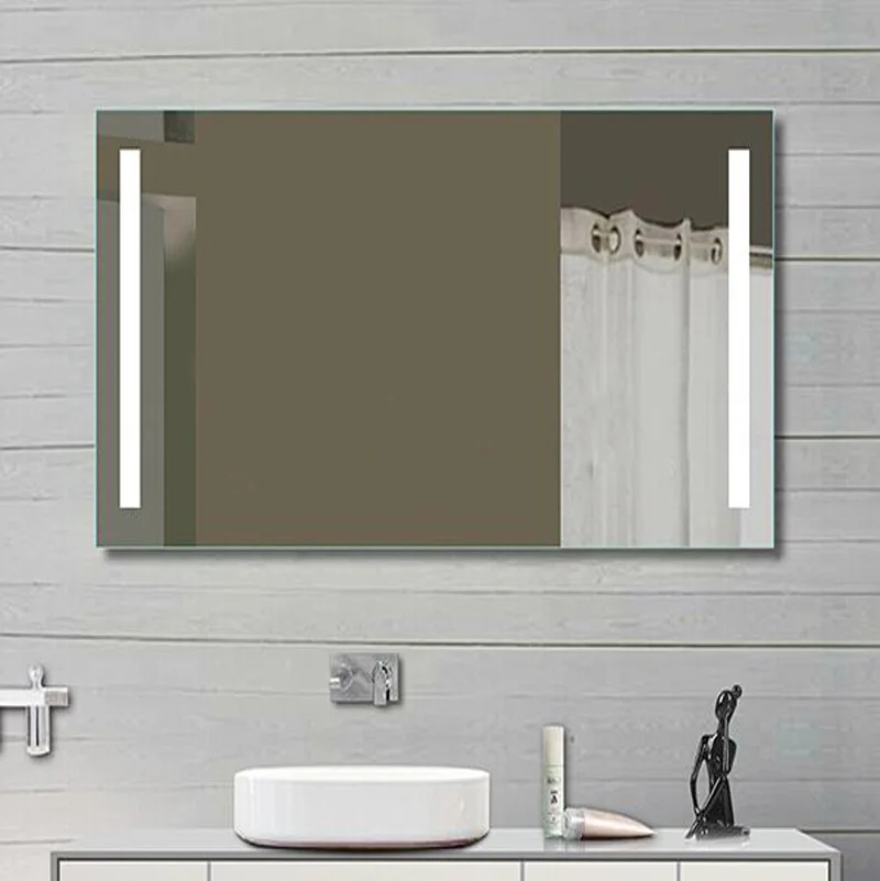 Smart bathroom mirror, home wall mounted frameless mirror, bathroom with light, touch screen, anti fog LED mirror