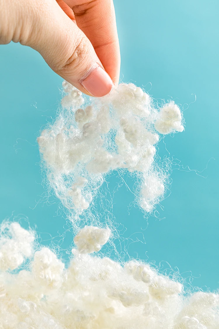 7D*51MM Siliconized recycled pet flakes polyfill stuffing hollow conjugated polyester staple fiber