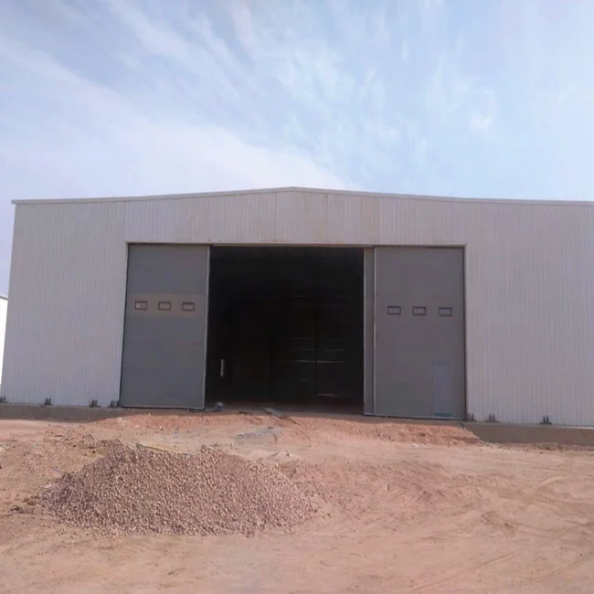 Strong resistant storm wind pre-engineering steel structure  aircraft hangar