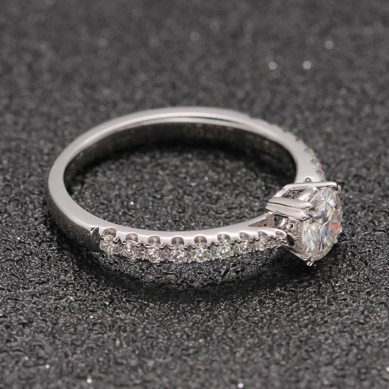 New CHARLES COLVARD Moissanite Engagement Ring 18K White Gold 0.5CT GH Near Colorless VVS FOREVER ONE Moissanite Ring For Women