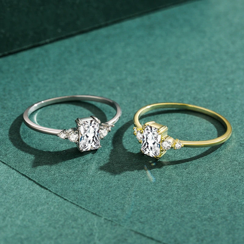 S925 silver classic cut 1 carat ring light luxury ring all-match temperament wedding ring