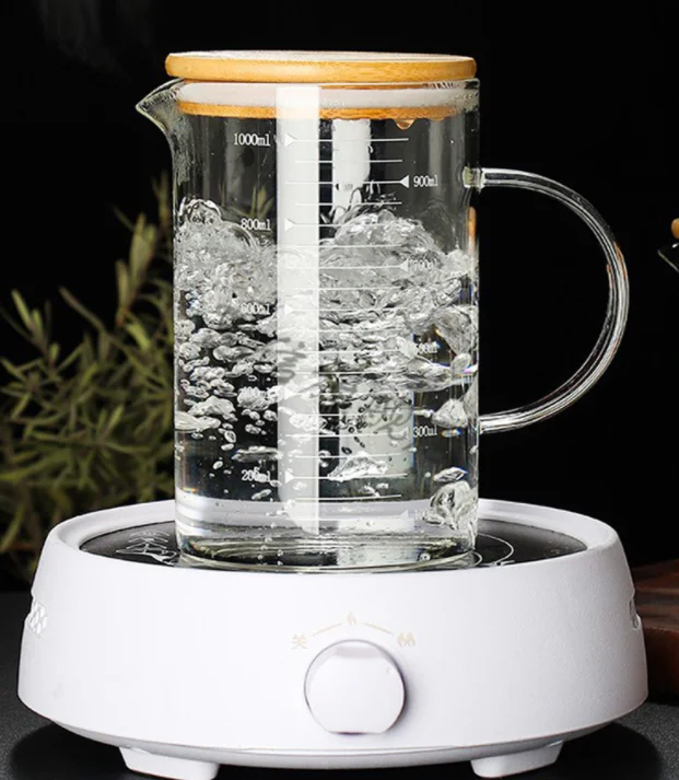 350 Ml 500 1000 Borosilicate Glass Milk Cup Measuring With Spout and Insulated Handle