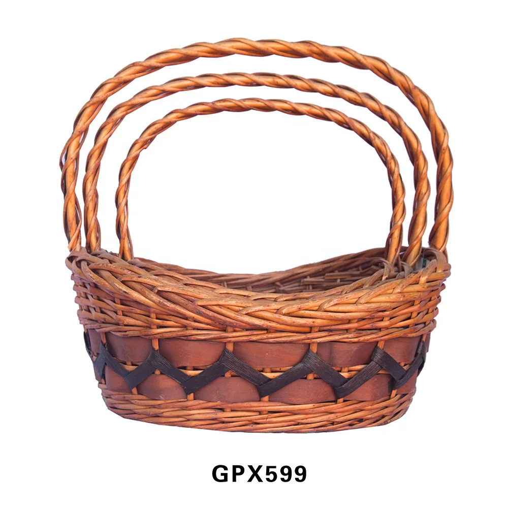 Wholesale Willow Wicker Gift Baskets With Handles Picnic Basket Set Gift Baskets In Bulk