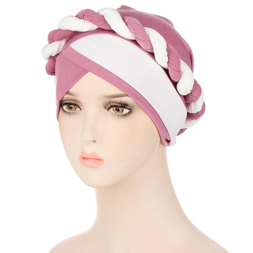 Yomo 2024 Muslim Europe and America monochrome single braid hat milk silk Indian hat