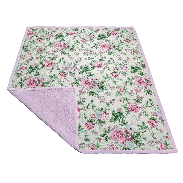 Flannel Fleece Microfiber Ultrasonic Quilted Purse Bedspread Blanket Throw Quilt