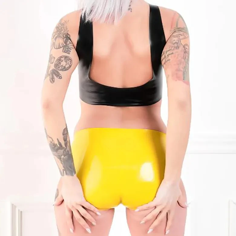 Party Bar Trousers Woman Leggings Tights Shiny Sexy Black Latex Pants