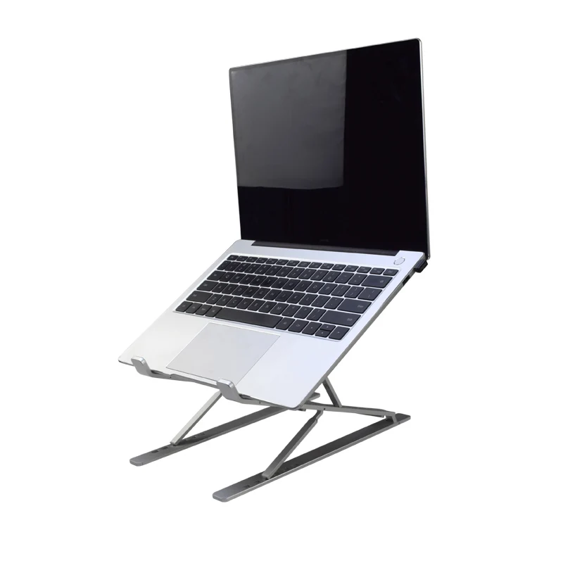 
2021 ICETEK Double Foldable Laptop Holder Ventilated Desktop Cooling Stand 6+9 Levels Adjustable Aluminum Notebook Riser Mount 