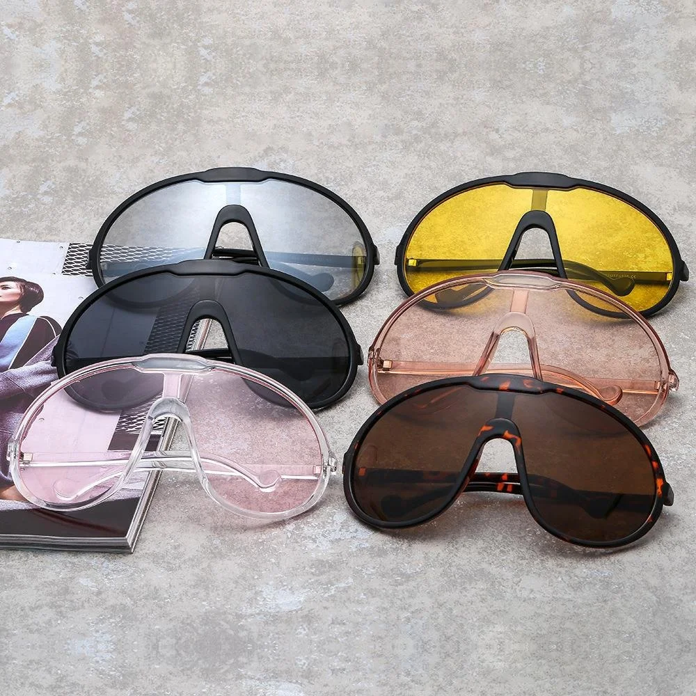 365 New Plastic Frame One-piece Lens Vintage Oversized Windproof Sunglasses For Women 2023