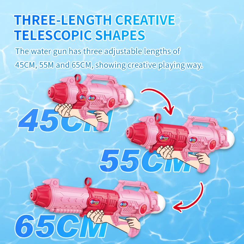 
Summer Outdoor 1050ML Three-Length Telescopic Plastic Big Water Gun For Kids 